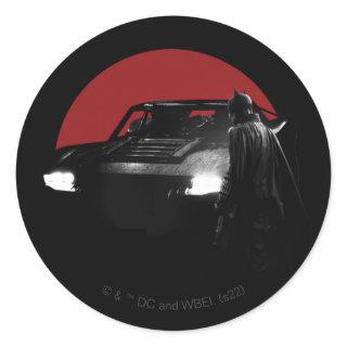 The Batman & Batmobile Graphic Classic Round Sticker