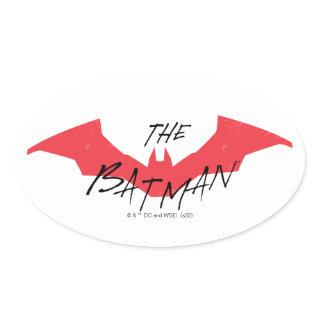 The Batman Handwritten Bat Logo Oval Sticker