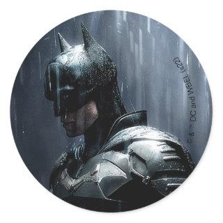 The Batman in the Rain Classic Round Sticker