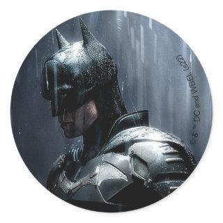 The Batman in the Rain Classic Round Sticker