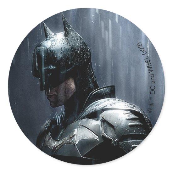 The Batman in the Rain Classic Round Sticker