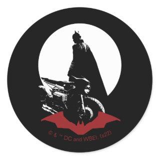 The Batman Motorcycle Silhouette Classic Round Sticker