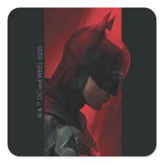 The Batman Red Bar Profile Square Sticker