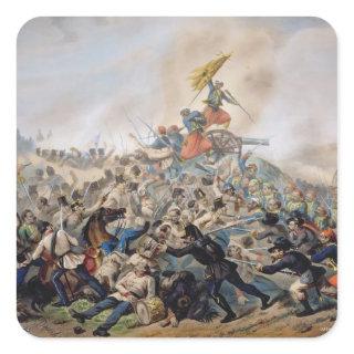 The Battle of Magenta Square Sticker