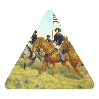 The Battle of Prairie Dog Creek by Ralph Heinz Triangle Sticker