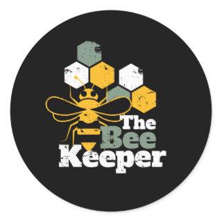 The Bee Keeper Funny Honey Bee Lover Classic Round Sticker