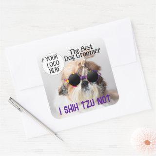 The Best dog groomer Shih Tzu Not Custom Logo Square Sticker
