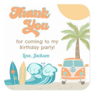 The Big One Surf's Up Birthday Favor Tags Stickers