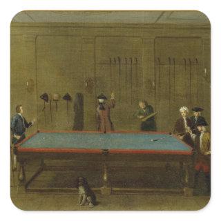 The Billiard Room (oil on canvas) Square Sticker