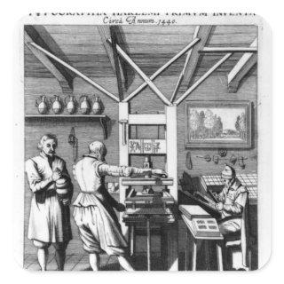 The bindery of Laurens Janszoon Koster Square Sticker