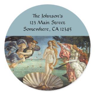The Birth of Venus by Sandro Botticelli Classic Round Sticker