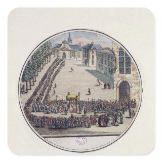 The Blessed Sacrament being carried Square Sticker