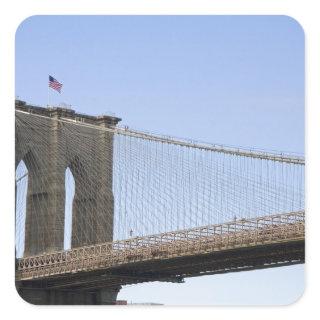The Brooklyn Bridge in New York City, New 2 Square Sticker
