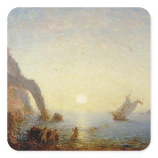 The Call of the Sirens (oil on canvas) Square Sticker