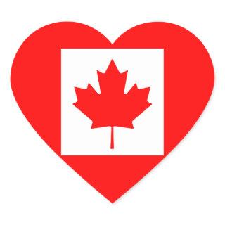 The Canadian Flag - Canada Souvenir Heart Sticker