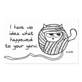 The Cat Steals Your Yarn - Funny Cat Stickers