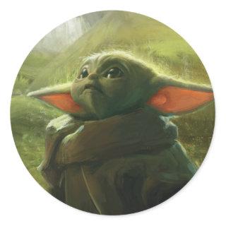 The Child In Forest Concept Painting Classic Round Sticker