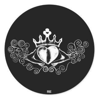 The Claddagh (White) Classic Round Sticker