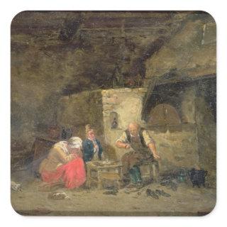 The Cobbler's (oil on panel) (pair of 134462) Square Sticker