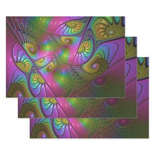 The Colorful Luminous Modern Abstract Fractal Art  Sheets