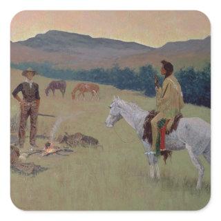 The Conversation, or Dubious Company (oil on canva Square Sticker
