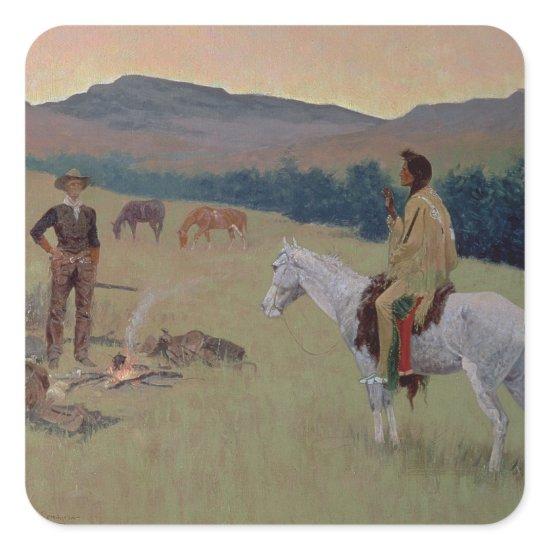 The Conversation, or Dubious Company (oil on canva Square Sticker