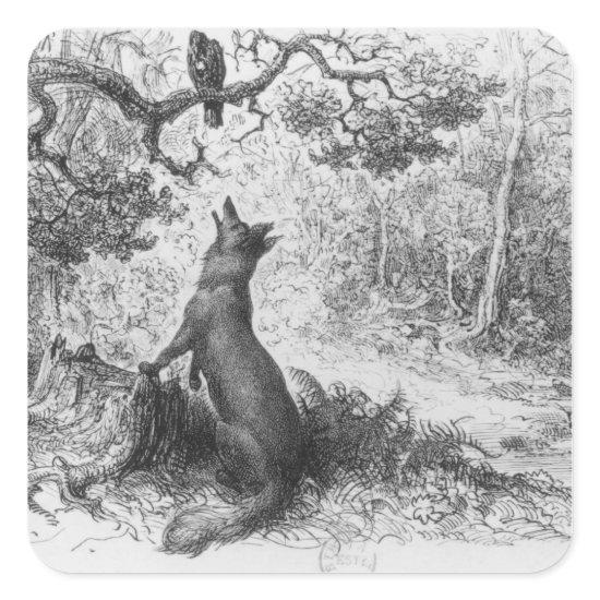 The Crow and the Fox Square Sticker