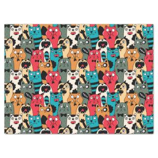 The crowd of cats tissue paper