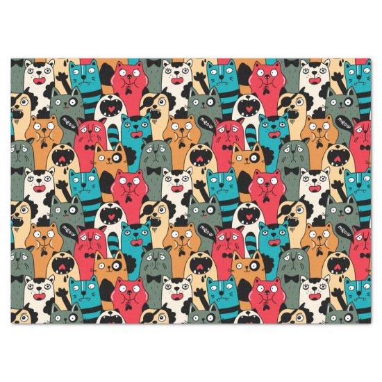The crowd of cats tissue paper