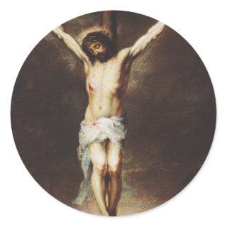 The Crucifixion by Bartolome Esteban Murillo Classic Round Sticker