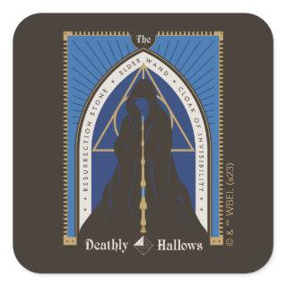 The Deathly Hallows Cloak, Wand, & Stone Square Sticker