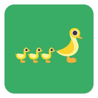 The Duck Family Square Sticker