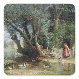 The Duck Pond Square Sticker