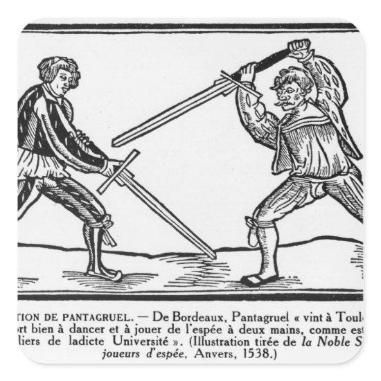 The Education of Pantagruel, illustration Square Sticker