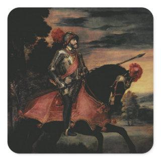 The Emperor Charles V  on Horseback Square Sticker