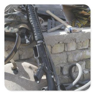The equipment of a Marine Square Sticker