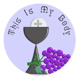 The Eucharist Chalice & Communion Host Gifts Classic Round Sticker