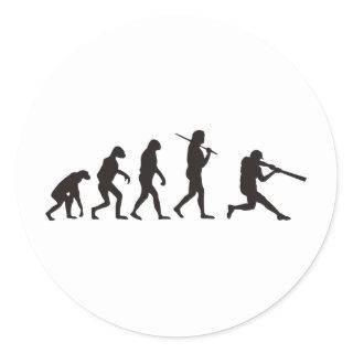 The Evolution Of Baseball Batter Classic Round Sticker