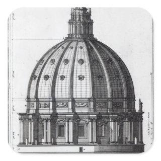 The exterior of the dome of St. Peter's, Rome Square Sticker