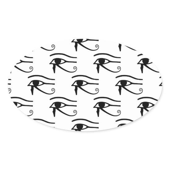 The Eye Of Horus Pattern Oval Sticker