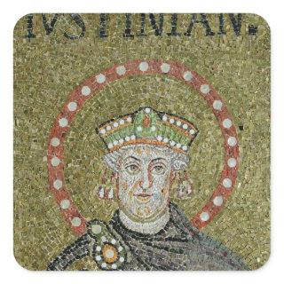 The face of Justinian Square Sticker