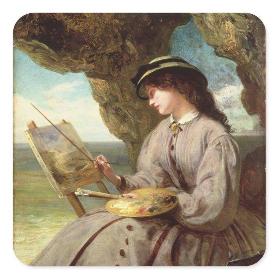 The Fair Amateur, 1862 Square Sticker