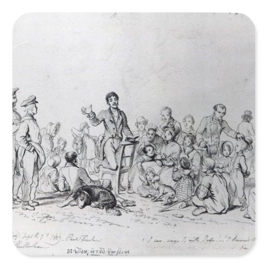 The Field Preacher, 1837 Square Sticker