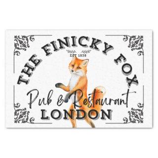 The Finicky Fox - British Pub Sign Tissue Paper