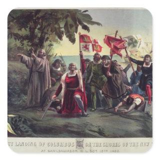 The First Landing of Columbus Square Sticker