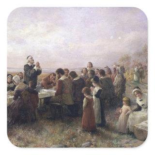 The First Thanksgiving at Plymouth by Brownscombe Square Sticker