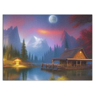 The Fishing Cabin in the Cove under the Moon   Tissue Paper