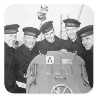 The five Sullivan brothers, all of_War image Square Sticker