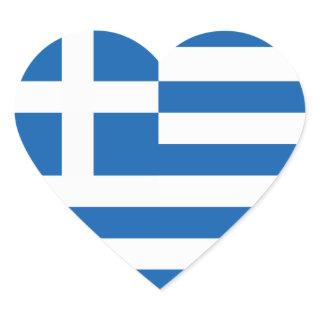 The Flag of Greece Heart Sticker