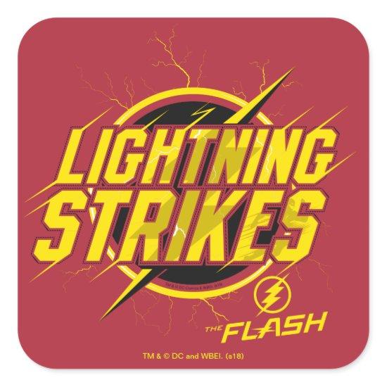 The Flash | "Lightning Strikes" Graphic Square Sticker